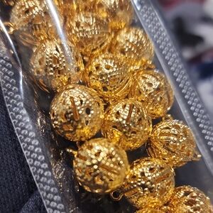 Gold Filigree Bead Set